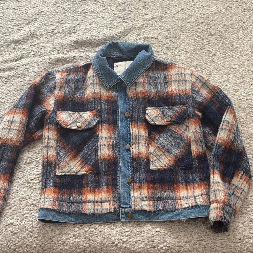 Pilcro Multicolor Plaid Jean Jacket